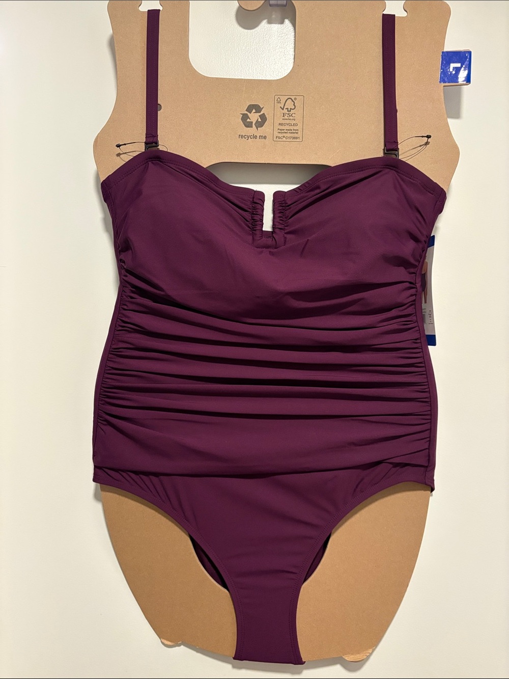 DKNY Strapless or with straps One-Piece Swimsuit - Deep Plum - Picture 3 of 8
